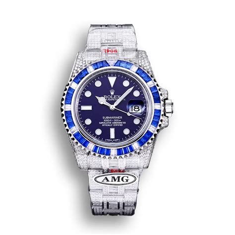 rolex submariner iced diamond set